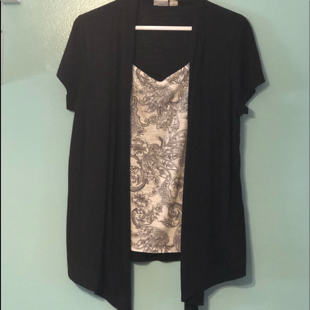 Cato NWOT Faux layered dressy top
